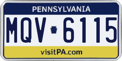 PA license plate MQV6115