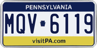 PA license plate MQV6119