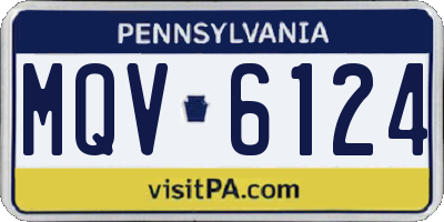 PA license plate MQV6124