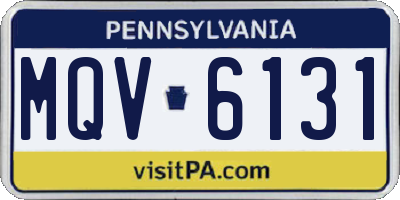 PA license plate MQV6131