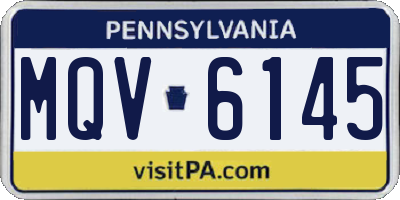 PA license plate MQV6145