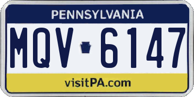 PA license plate MQV6147