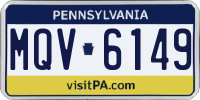 PA license plate MQV6149