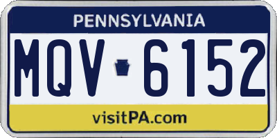 PA license plate MQV6152