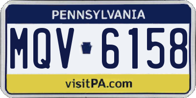 PA license plate MQV6158