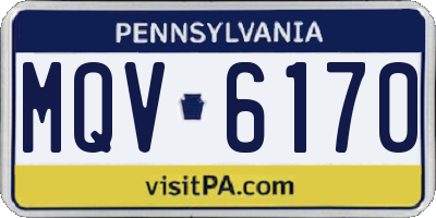 PA license plate MQV6170