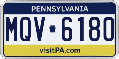 PA license plate MQV6180
