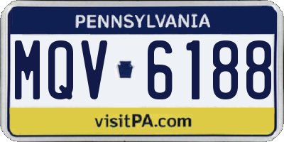 PA license plate MQV6188