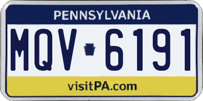 PA license plate MQV6191