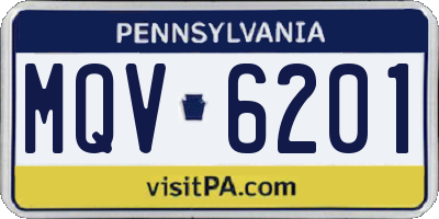 PA license plate MQV6201