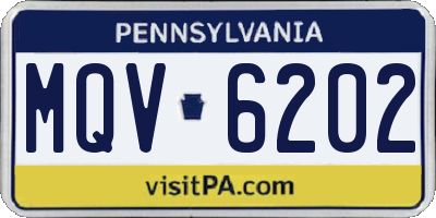 PA license plate MQV6202