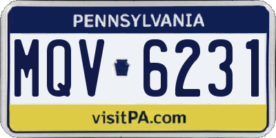 PA license plate MQV6231