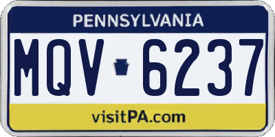 PA license plate MQV6237
