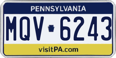 PA license plate MQV6243