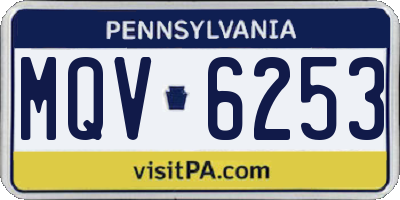 PA license plate MQV6253