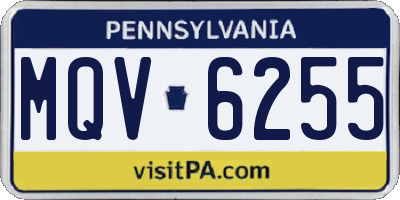 PA license plate MQV6255