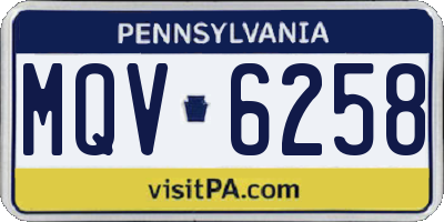PA license plate MQV6258