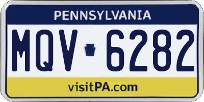 PA license plate MQV6282