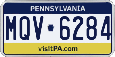 PA license plate MQV6284