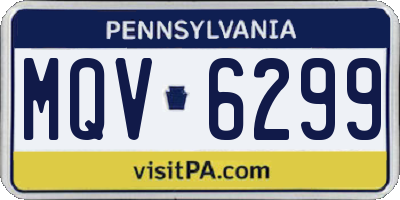 PA license plate MQV6299