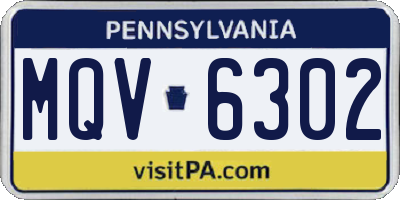 PA license plate MQV6302