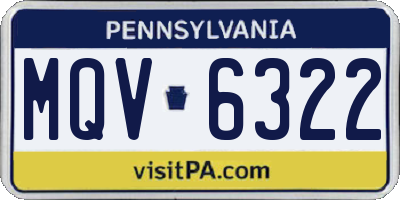PA license plate MQV6322