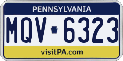 PA license plate MQV6323