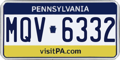 PA license plate MQV6332