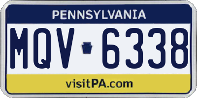PA license plate MQV6338