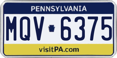 PA license plate MQV6375