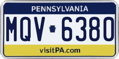PA license plate MQV6380