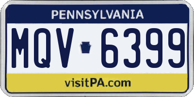 PA license plate MQV6399