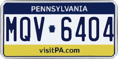 PA license plate MQV6404