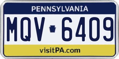 PA license plate MQV6409
