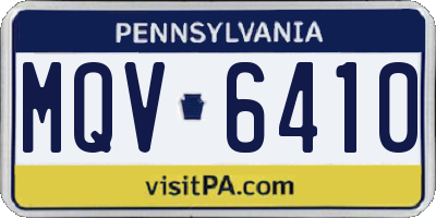 PA license plate MQV6410
