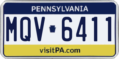 PA license plate MQV6411