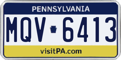 PA license plate MQV6413