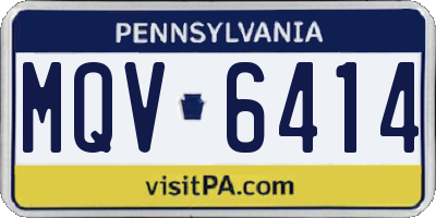 PA license plate MQV6414