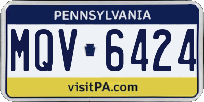 PA license plate MQV6424