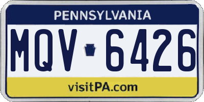 PA license plate MQV6426