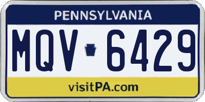 PA license plate MQV6429