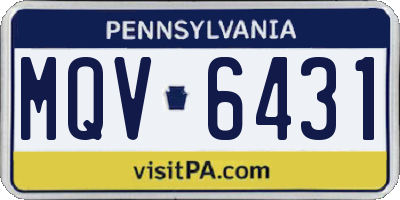 PA license plate MQV6431