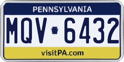 PA license plate MQV6432