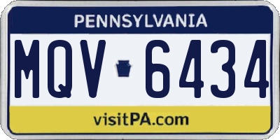 PA license plate MQV6434
