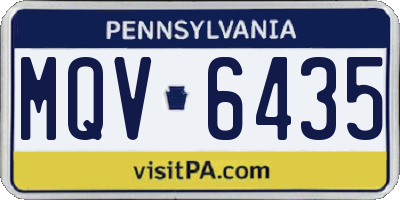 PA license plate MQV6435