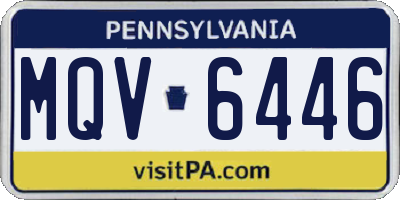 PA license plate MQV6446