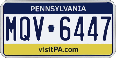 PA license plate MQV6447