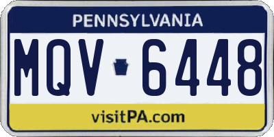 PA license plate MQV6448