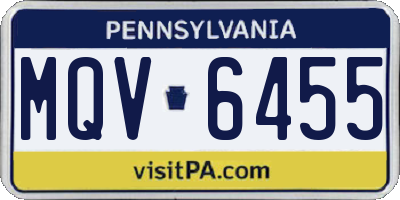 PA license plate MQV6455