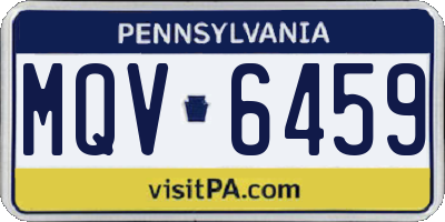 PA license plate MQV6459